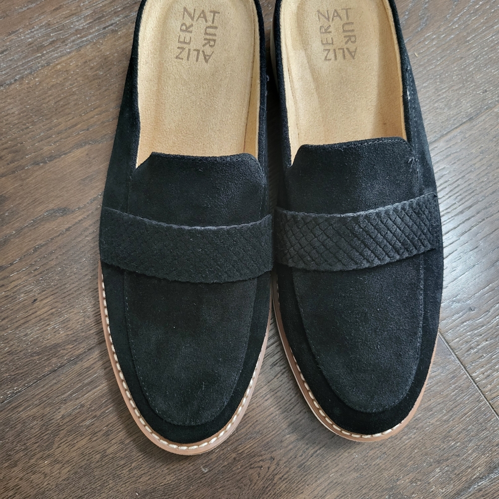 Naturalizer Black Suede Adiline Slip-On Mule Shoes Women Sz 9 *new without tags* - Picture 2 of 3